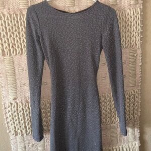 Elegant Gray Long Sleeve Dress